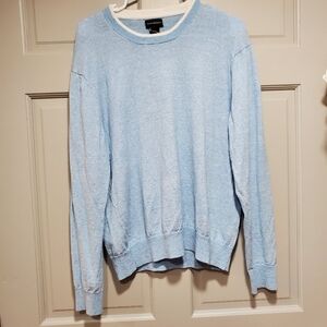 Club Monaco sweater men size medium Light Blue Knit linen blend crewneck